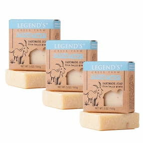 Legend's Creek Farm Goat Milk Soap - Cleansing Moisturizing Soap Bar for Hands and Body - 5 Oz Creamy Lather, Nourishing, Gentle Natural Soap for Sensitive Skin (Sweetwater, Pack of 3)