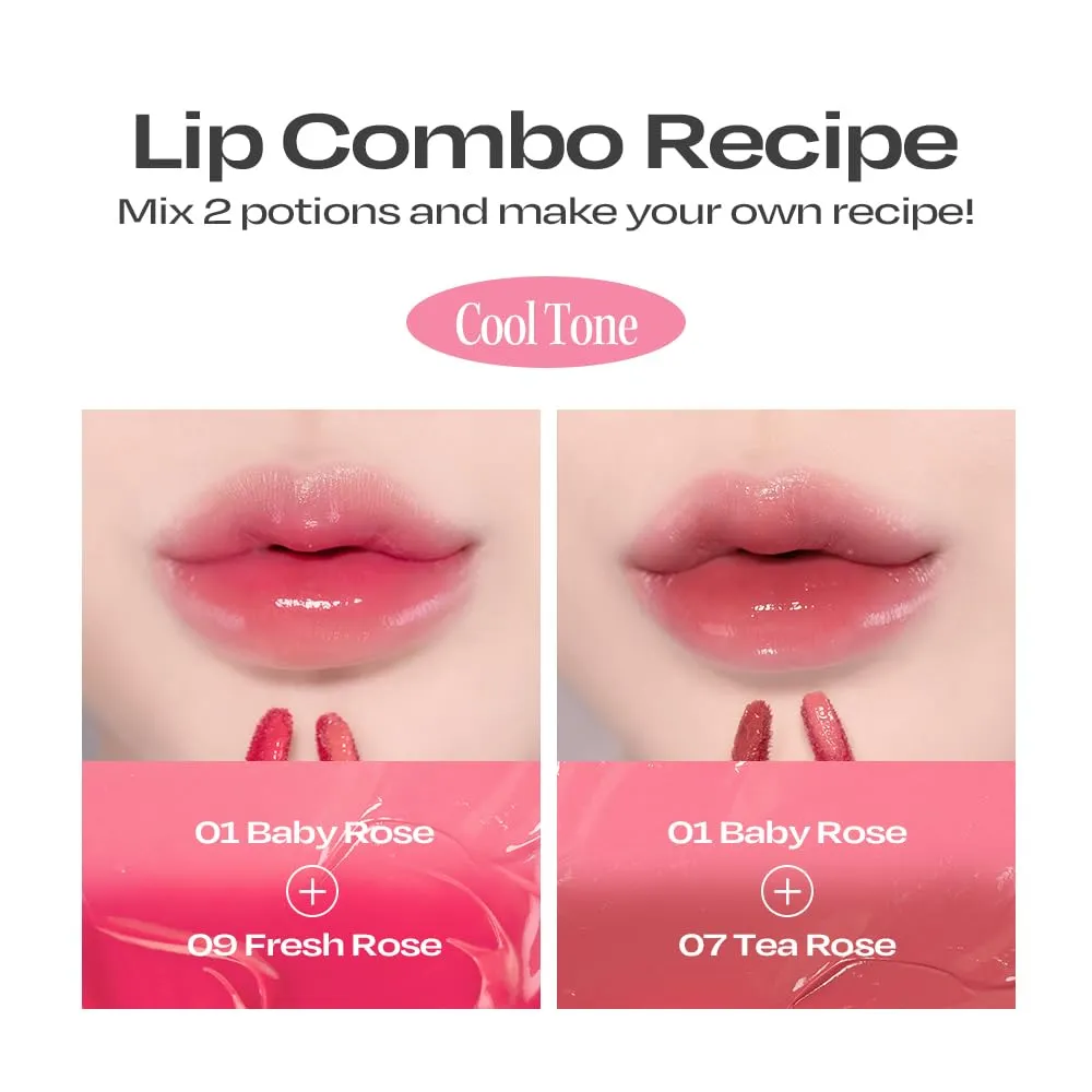 Lip Potion Balmy Rose | Creamy, Hydrating, Rosy Lip Tint with a Subtle Glow | 0.3 Oz (No.8 Peach Shower)
