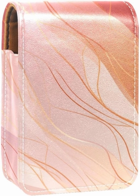 Lipstick Case,Portable Makeup Bag Cosmetic Pouch,Lipstick Holder Makeup Organizer,Abstract Marble Print Rose Gold