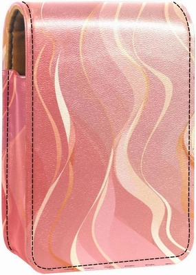Lipstick Case,Portable Makeup Bag Cosmetic Pouch,Lipstick Holder Makeup Organizer,Abstract Marble Print Rose Gold
