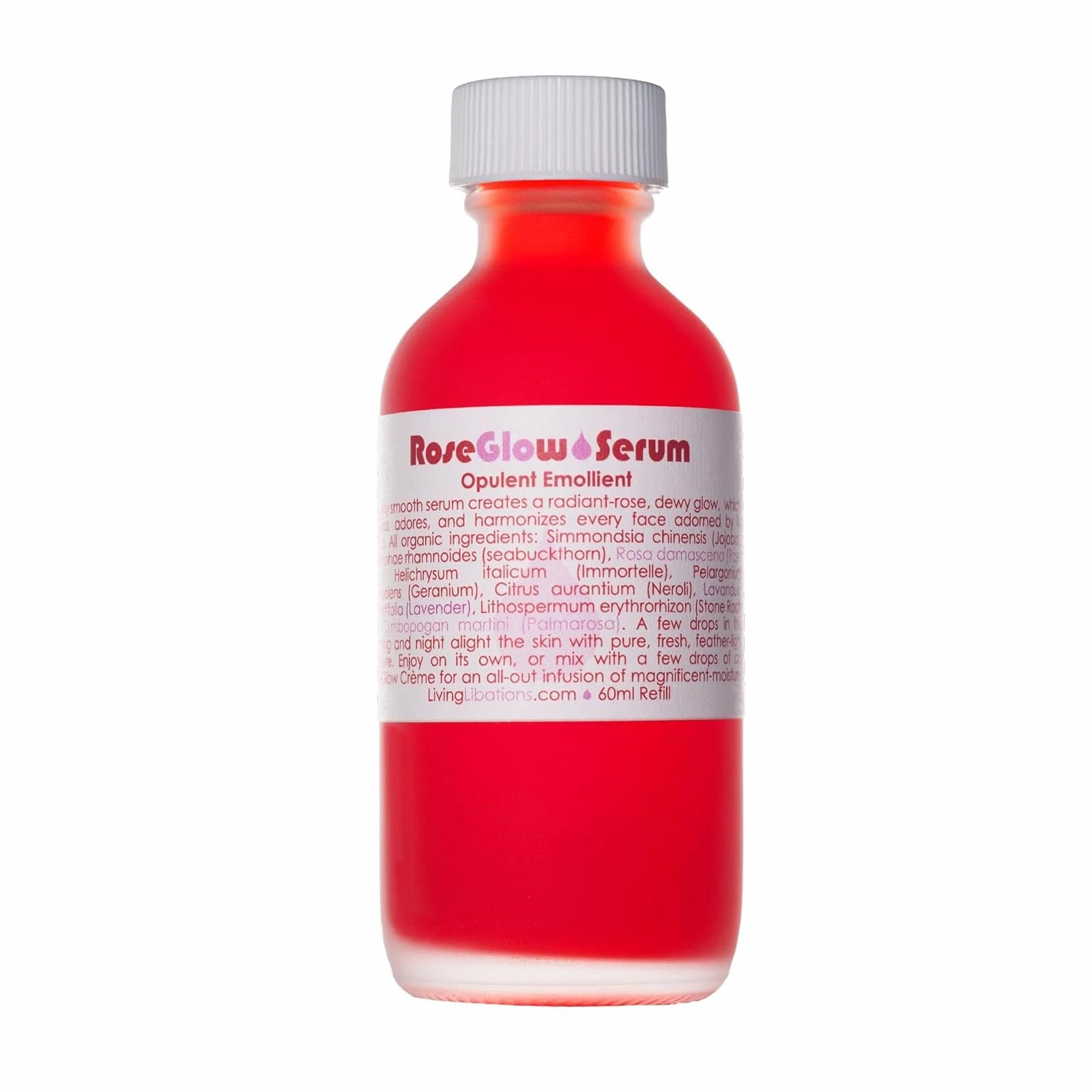 Living Libations - Organic Rejuvenating Rose Glow Face Serum | Natural, Plant-Based, Clean Beauty (Refill, 2 fl oz | 60 ml)
