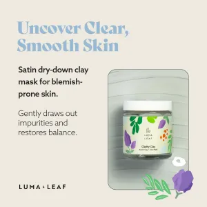 LUMA & LEAF Clarity Clay Mask 4FL Oz - Kaolin Clay and Lilac Mask - Exfoliate, Purify, and Even Skin Tone - Pore Reducer - Deep Cleansing Effect for Blemish-Prone Skin