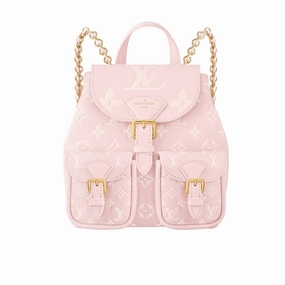 LV BACKUP BICOLOR MONOGRAM EMPREINTE LEATHER PINK AND BEIGE 20CM M12987