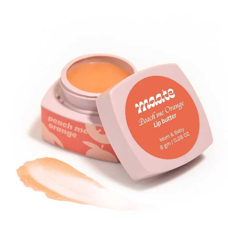 Maate Lip Butter | Packed with Vitamin C For Ultra Moisturized Lips | Enriched with Peach And Orange | 100% Natural (8 gm) (Peach And Orange)