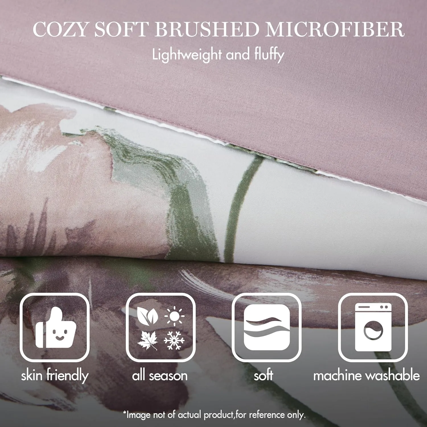 Madison Park Queen Comforter Set with Sheets, Floral Print, Microfiber Comforter for a Queen-Size Bed, Shabby Chic Bed in a Bag Set Diamond Printed Sheet, Alice, Queen Mauve 7 Piece