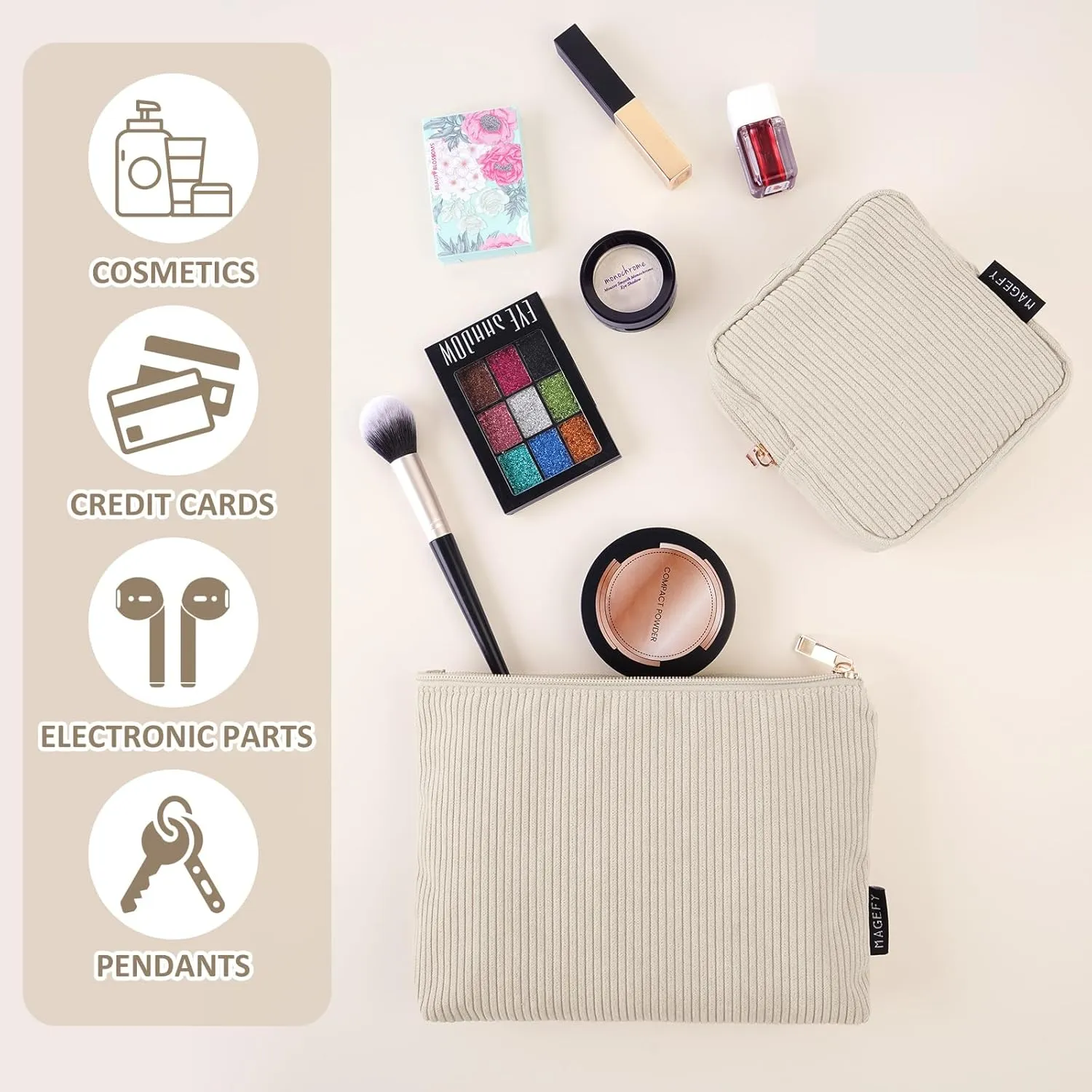 MAGEFY Makeup Bag Small Cosmetic Bag for Women