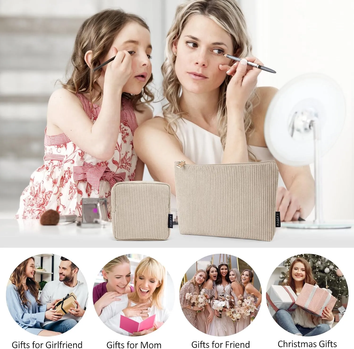 MAGEFY Makeup Bag Small Cosmetic Bag for Women