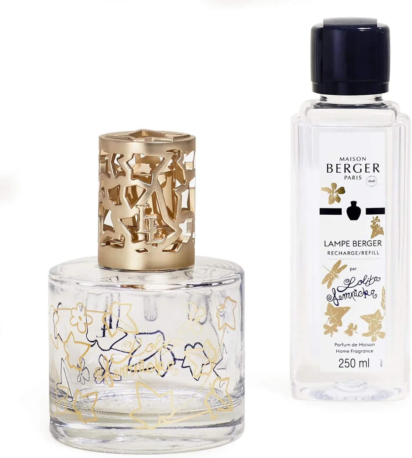 MAISON BERGER - Giftset Lampe Berger - Model Lolita Lempicka - Home Fragrance Diffuser - 4.7 x 3.2 x 3.2 inches - Includes Fragrance 250 milliliters - 8.45 Fluid Ounces (Clear)