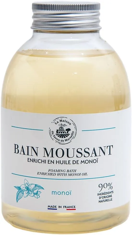 Maison du Savon - Creamy Foaming Bubble Bath - Enriched with Monoi and Coconut Oil for Skin Care - 500ml Bottle, Clear