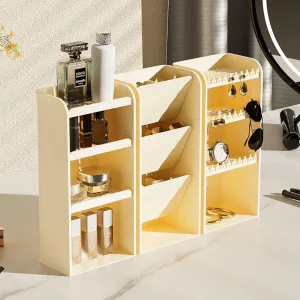 Makeup Organizer Tray, Cosmetic Display Case 12 Spaces Case Storage for Vanity, Bathroom Counter or Dresser, Countertop Organizer for Cosmetics, Skincare, Lipsticks,Beige