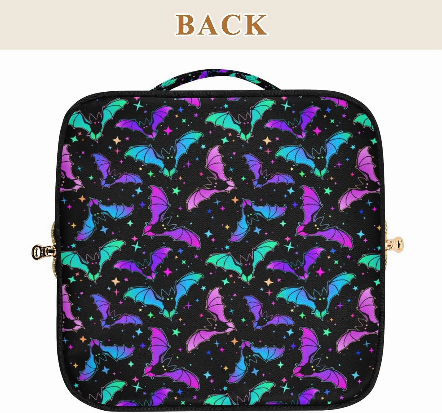 Makeup Organizer Bag, Halloween Luminous Bats Travel Makeup Bags Makeup Vanity Case Large Capacity Rhombus Cosmetic Toiletry Bag for Girl Women Ladies
