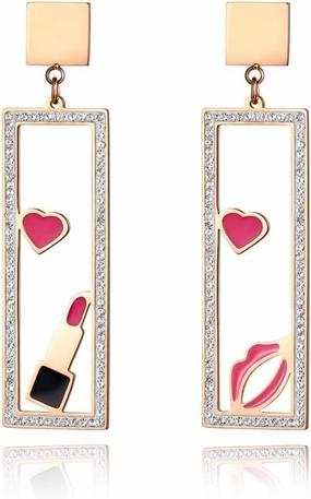 Makeups Elements Lips & Lipstick Case Rose Gold Color Stainless Steel JE18452