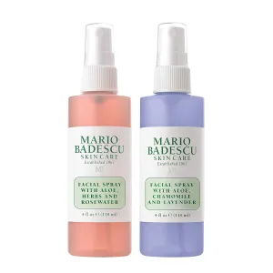 Mario Badescu Facial Spray Aloe, Rose Water and Chamomile - Lavender Duo for Face, Neck or Hair, Cooling and Hydrating Face Mist for All Skin Types, Dewy Finish