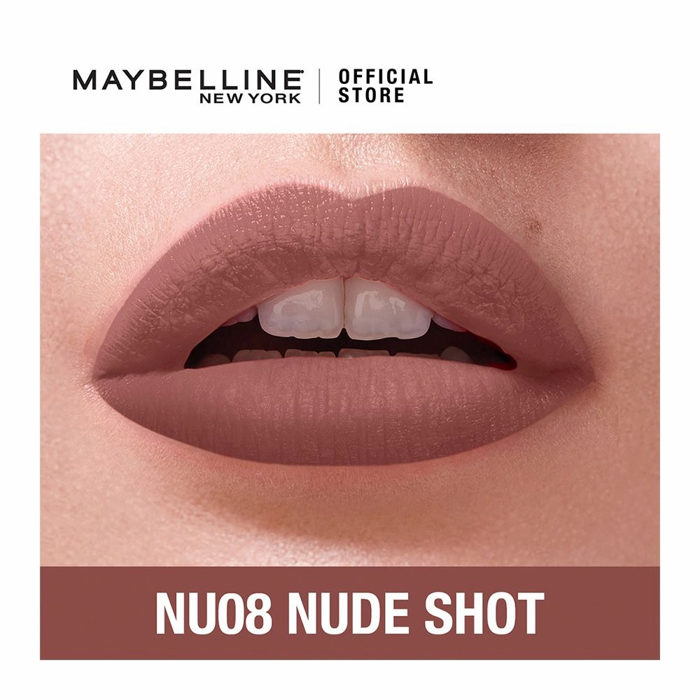 Maybelline New York Sensational Liquid Matte Lip Tint - Long lasting, Lightweight, Soft Matte Liquid Lipstick - Nude Shot
