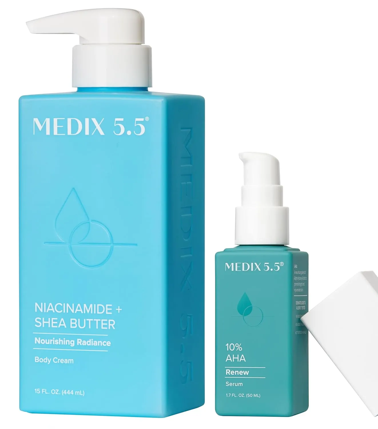 Medix 5.5 Niacinamide Nourishing Cream   10% Glycolic Acid Exfoliating Body Serum Set