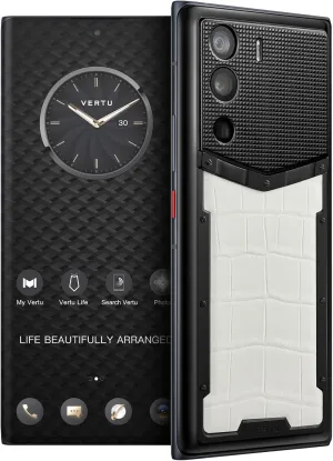 METAVERTU Alligator Skin Web3 5G Phone, Unlocked Android Smartphone, Secure Encrypted, Double Systems, 64MP Camera, 144Hz AMOLED Curved Display, Dual SIM, Fast Charge (Creamy White, 18G 1T)