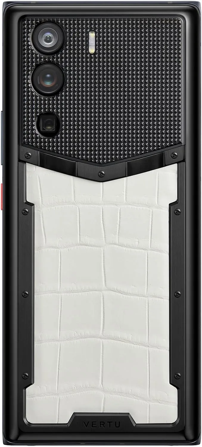 METAVERTU Alligator Skin Web3 5G Phone, Unlocked Android Smartphone, Secure Encrypted, Double Systems, 64MP Camera, 144Hz AMOLED Curved Display, Dual SIM, Fast Charge (Creamy White, 18G 1T)
