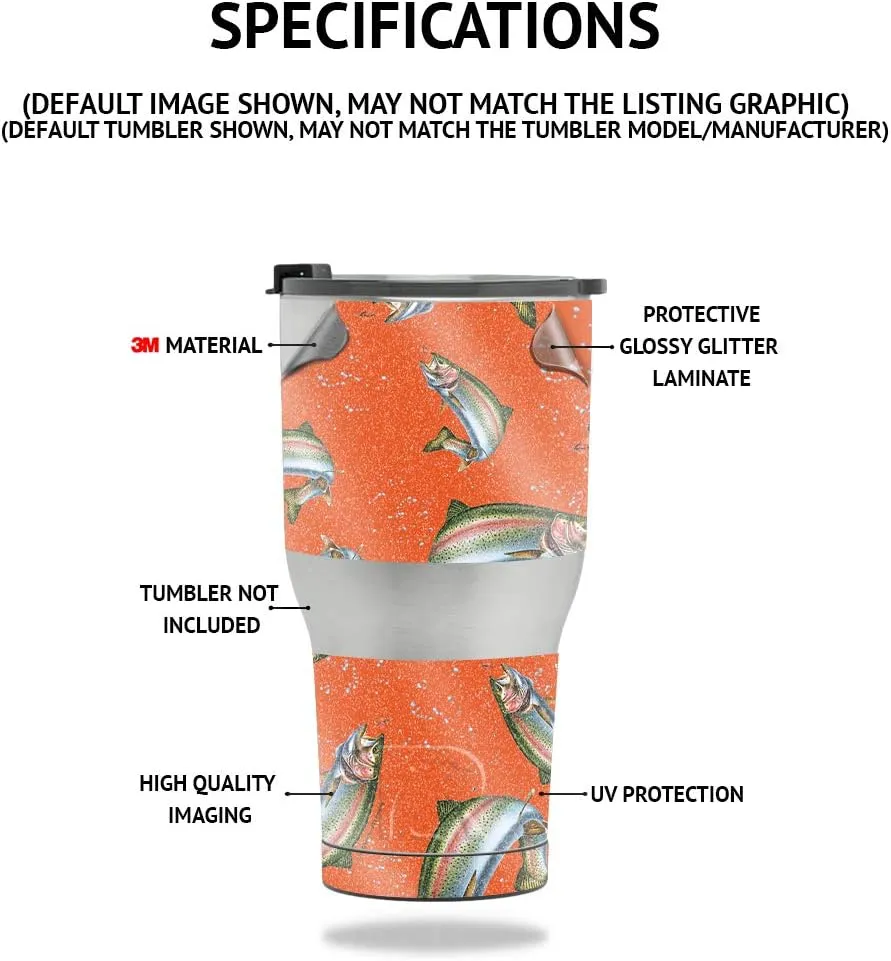 MightySkins Glossy Glitter Skin Compatible with Stanley The Quencher H2.0 FlowState 40 Oz Tumbler - Solid Blush | Protective, Durable High-Gloss Glitter Finish | Easy to Apply
