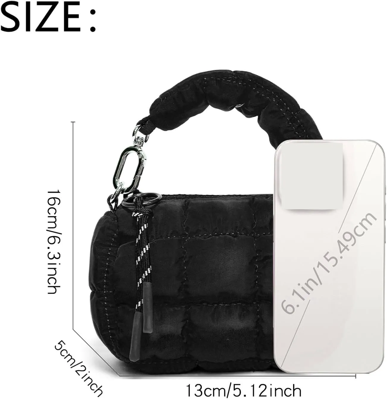 Mini Lipstick Bag Quilted Coin Bag Same Cosmetic Bag Cute Puffer Handbags Pouch Gift For Travel, Work(Beige)