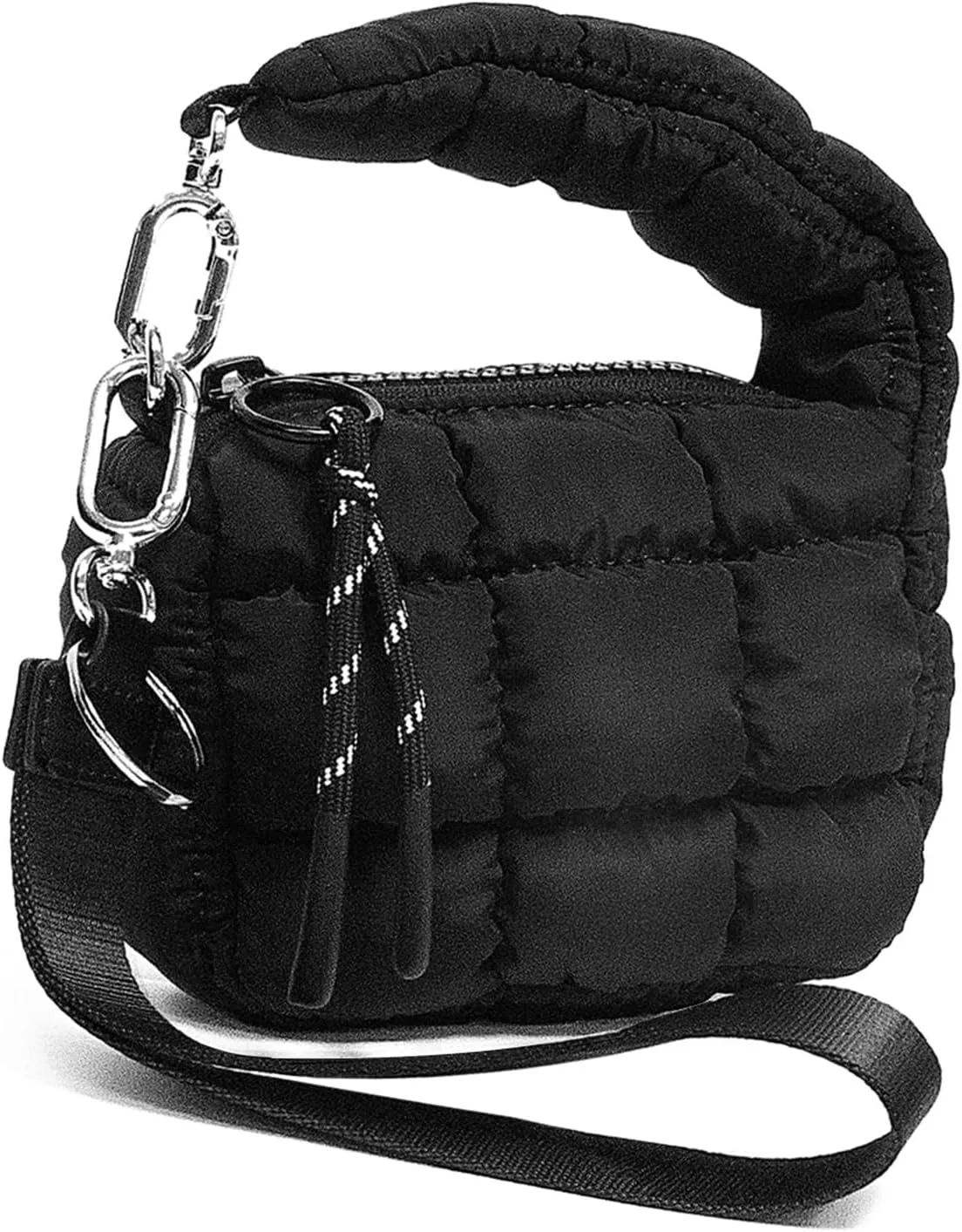 Mini Lipstick Bag Quilted Coin Bag Same Cosmetic Bag Cute Puffer Handbags Pouch Gift For Travel, Work(Beige)