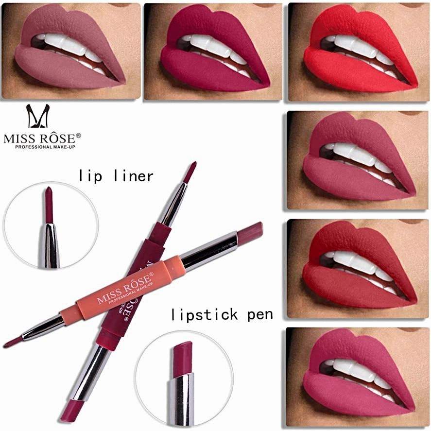 MISS ROSE®‎ Double-end Matte Lipstick & Lip Liner Pen