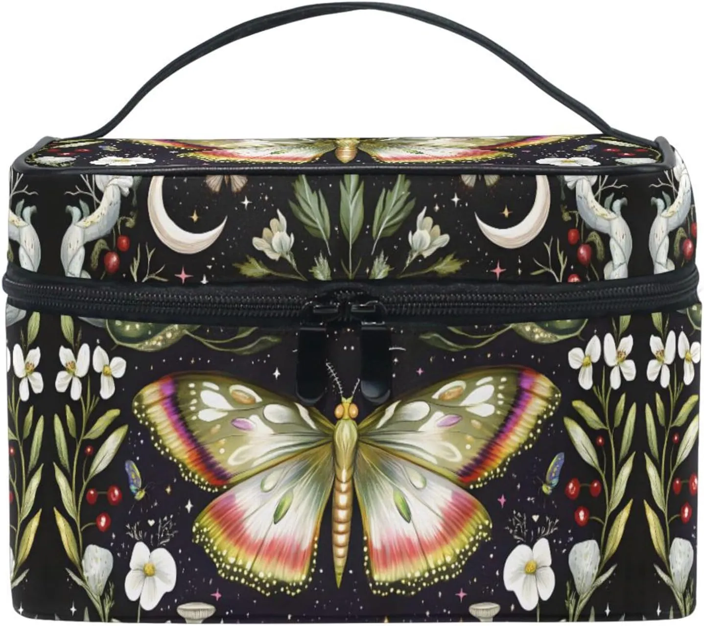 MNSRUU Makeup Bags, Butterfly Makeup Organizer Bags Toiletry Bag Box Travel Cosmetic Bag Make Up Train Case for Women Teen Girl Ladies