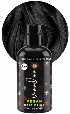 MOEHAIR Semi-Permanent Hair Color | Black Hair Dye 8 Oz | Temporary Hair Dye for Dark Hair | Voodoo Majestic Black Hair Color No Ammonia, Sulfate & Paraben | Vegan & Cruelty-Free | Drip-Free & Creamy