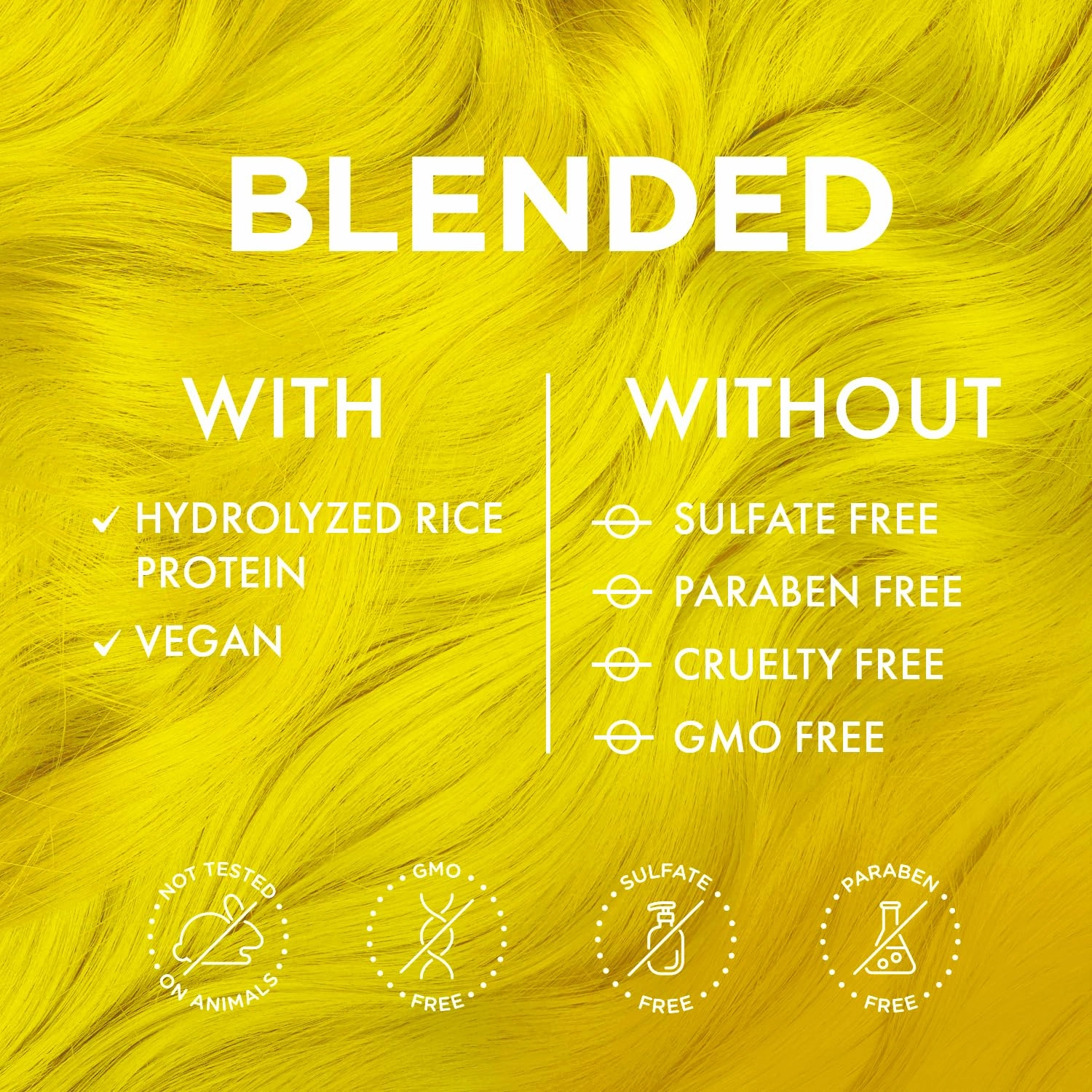 MOEHAIR Semi-Permanent Hair Color | Yellow Hair Dye 8 Oz | No Ammonia, Sulfate or Paraben | Easy-to-use & Apply at Home | Vegan & Cruelty-Free | Voodoo Sunny Hair Color | Neon Yellow Hair Dye