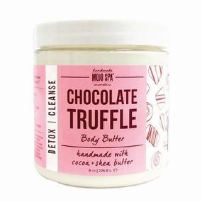 Mojo Spa Chocolate Truffle Body Butter | Chocolate, Vanilla Scent | Hydrating Shea & Cocoa Body Butter | 8 oz