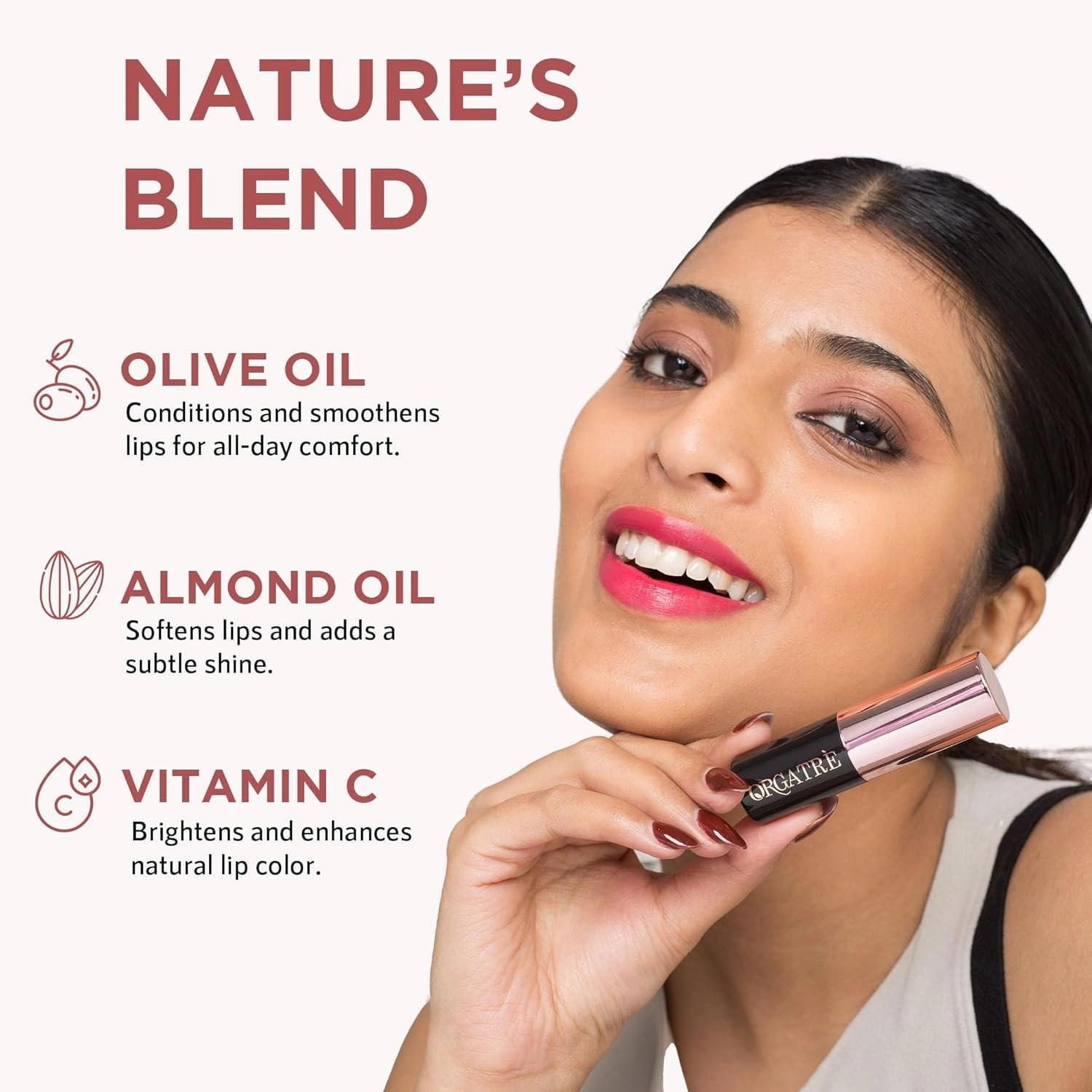 MoodBliss Creamy Matte Long Lasting Bullet Lipstick for Women | Intense Colour, Keeps Lips Moisturised | Non-Drying | Highly Non-Transfer Formula | Enriched with Almond Oil (Copper Rose, 3.2 gm)
