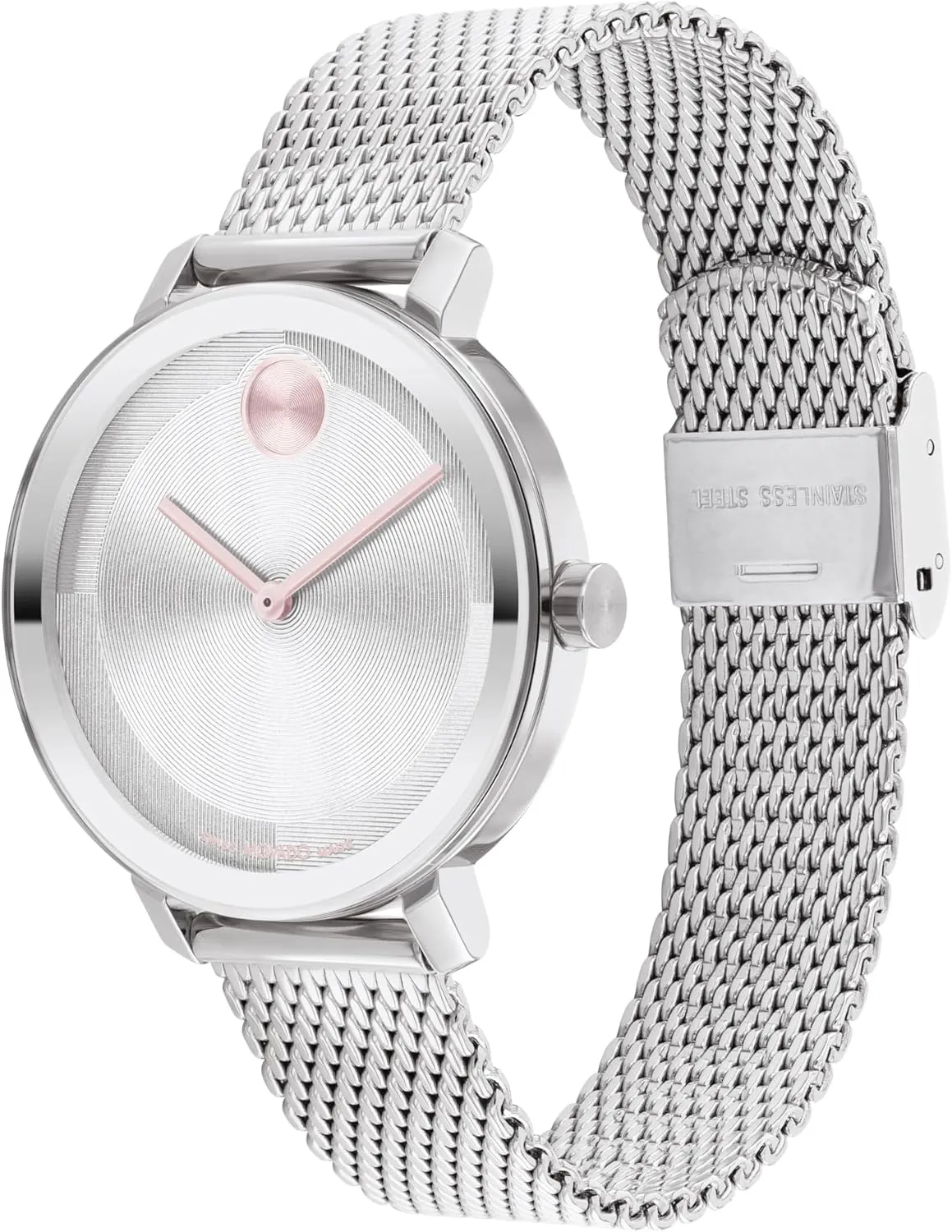 Movado Bold Evolution 2.0 Women's Watch - Swiss Quartz Movement, Stainless Steel Mesh Bracelet - 3 ATM Water Resistance - Luxury Fashion Timepiece for Her - 34mm
