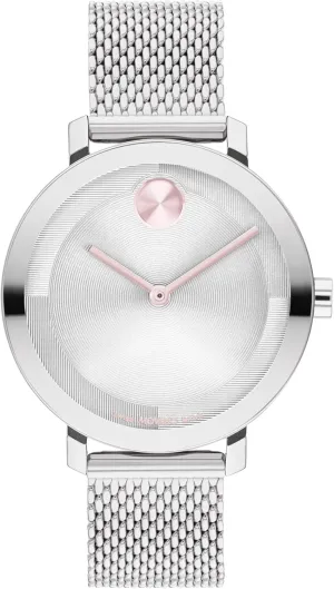 Movado Bold Evolution 2.0 Women's Watch - Swiss Quartz Movement, Stainless Steel Mesh Bracelet - 3 ATM Water Resistance - Luxury Fashion Timepiece for Her - 34mm