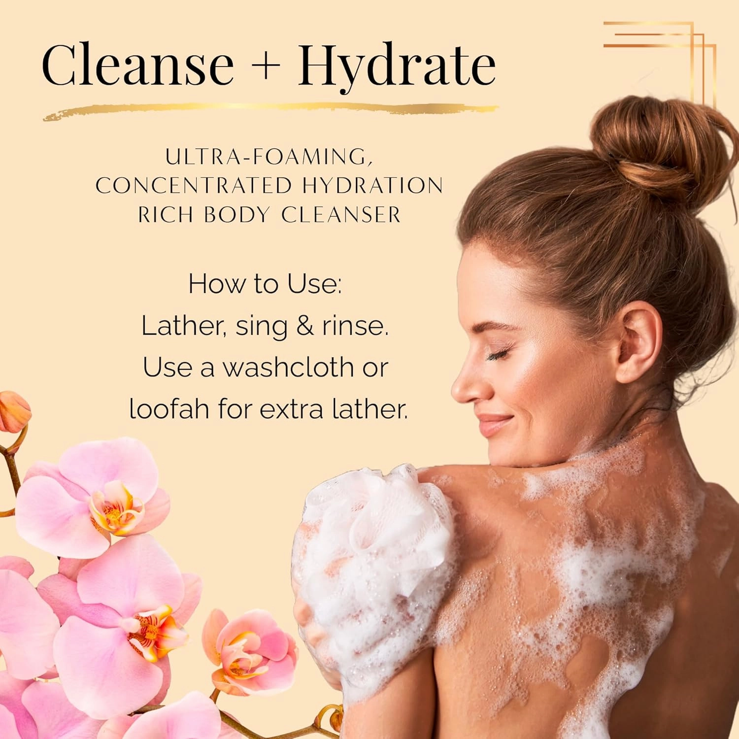 Nakery SkinRestore Hydrating Face & Body Wash with Hyaluronic Acid - Body Wash for Sensitive Skin - Foaming Face Wash & Oil Cleanser for Women 350ml - Sulfate Free & Cruelty Free - Social Butterfly
