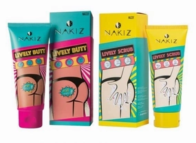 Nakiz Lively Scrub & Nakiz Lively Butt Underarm Inner Thigh Back Soothing Exfoliating Glowing Award Winner Value Set