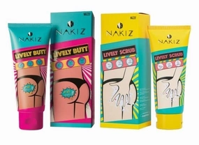 Nakiz Lively Scrub & Nakiz Lively Butt Underarm Inner Thigh Back Soothing Exfoliating Glowing Award Winner Value Set