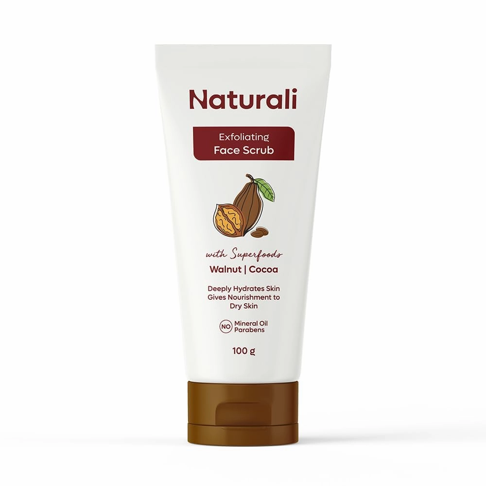 Natu.rali Exfoliating Body Scrub With Walnut & Cocoa | Deeply Hydrates Skin | Nourishes Dry Skin | Paraben & Mineral Oil Free | 200g