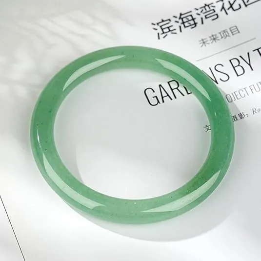 Natural Dongling Jade Lake Green Round Strip Bangle 58-62mm Fengshui Fashion Jade bracelet For Women Genuine