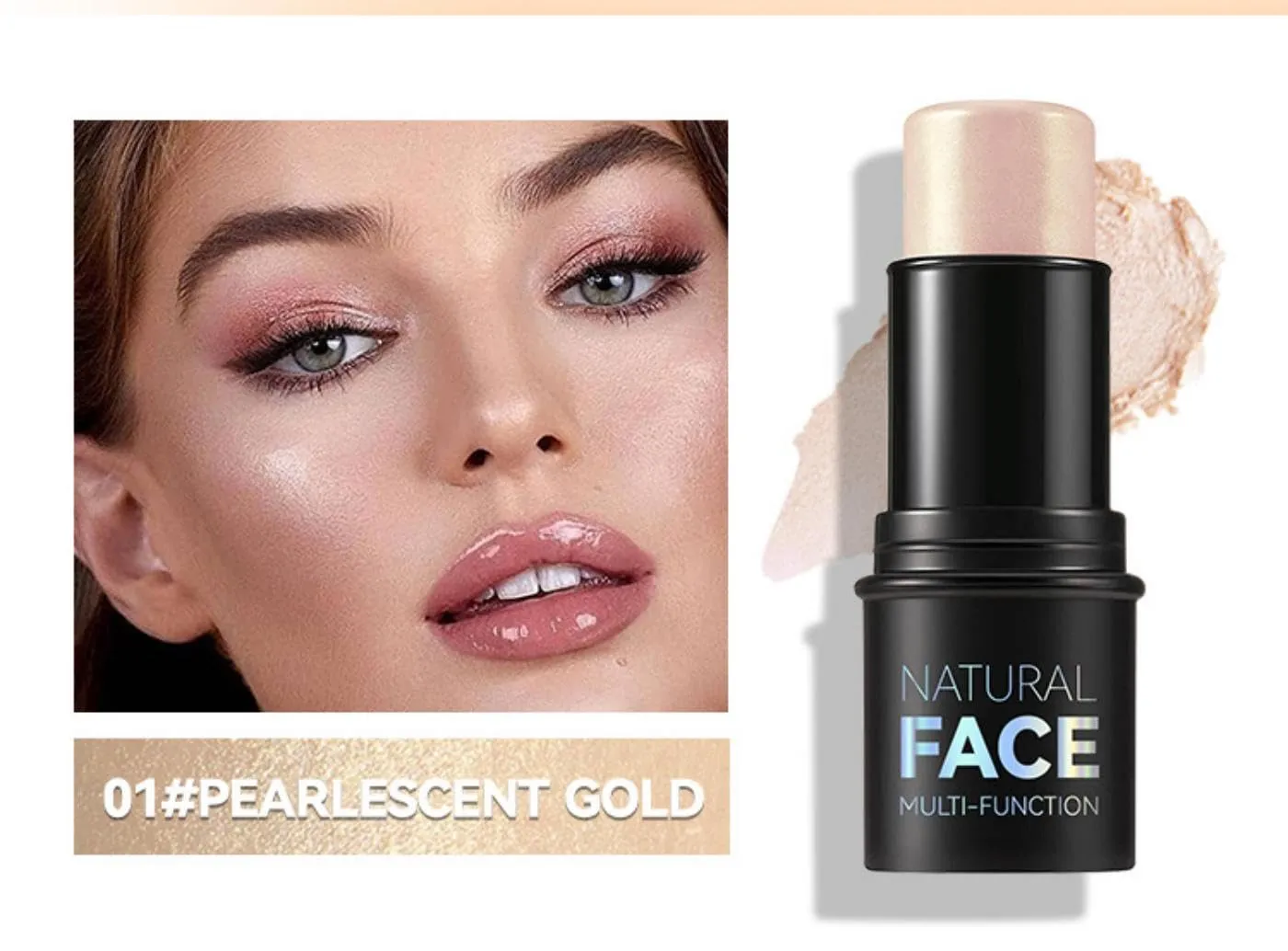 Natural Face Multi-Functional Makeup Stick, 12 Shades, Waterproof Blush, Contour, Highlight for Eyes, Lips, Cheeks, Oil-Control,Brightens, moisturizes and nourishes (A)