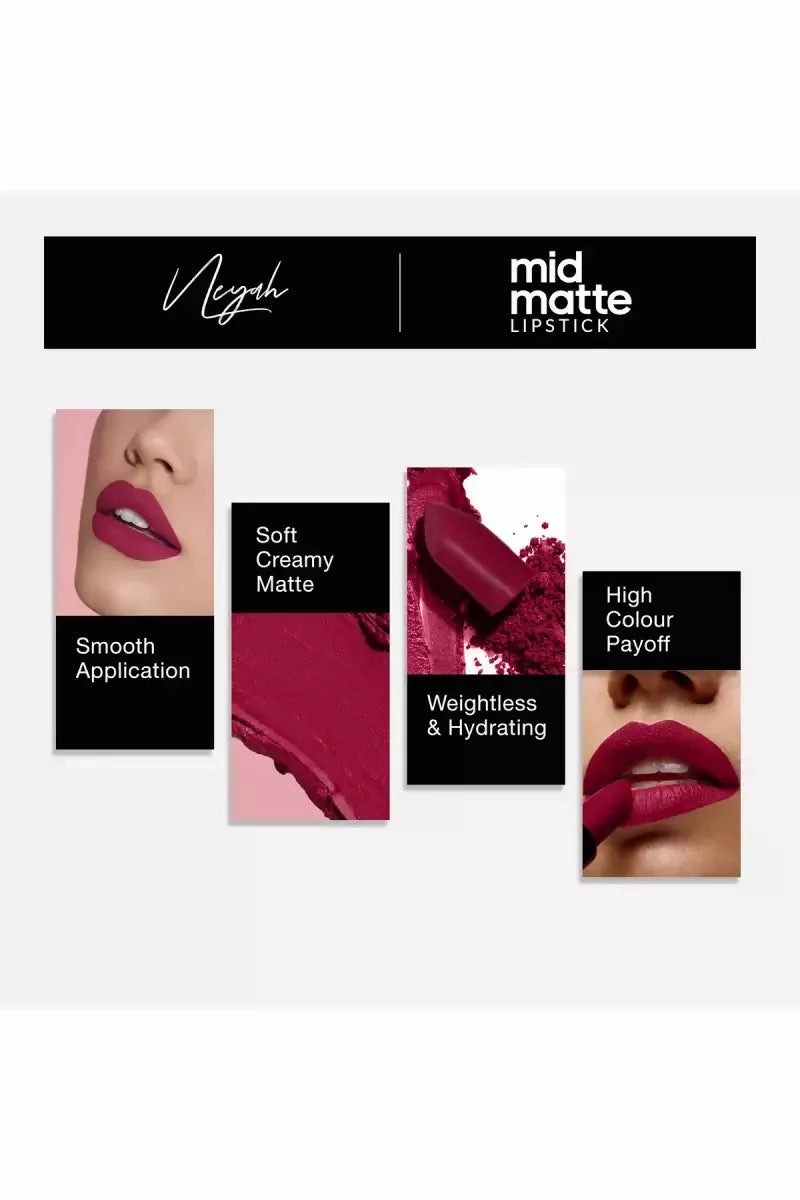 Neyah Mid Matte Lipstick - 4gm (Pick Plum)