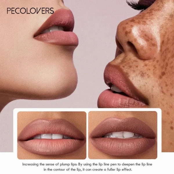 Nude Velvet Matte Lipstick – Long-Lasting, Waterproof, Non-Stick Lip Glaze with Lip Liner Pencil