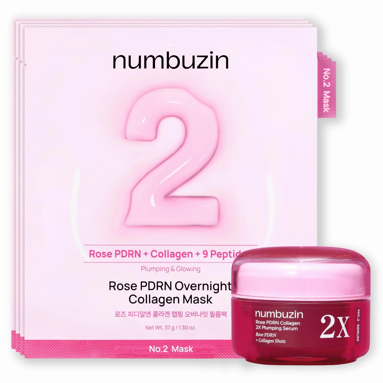 numbuzin Rose PDRN 2X Collagen Set | PDRN Collagen | korean skin care | Plump, Dewy, Glow