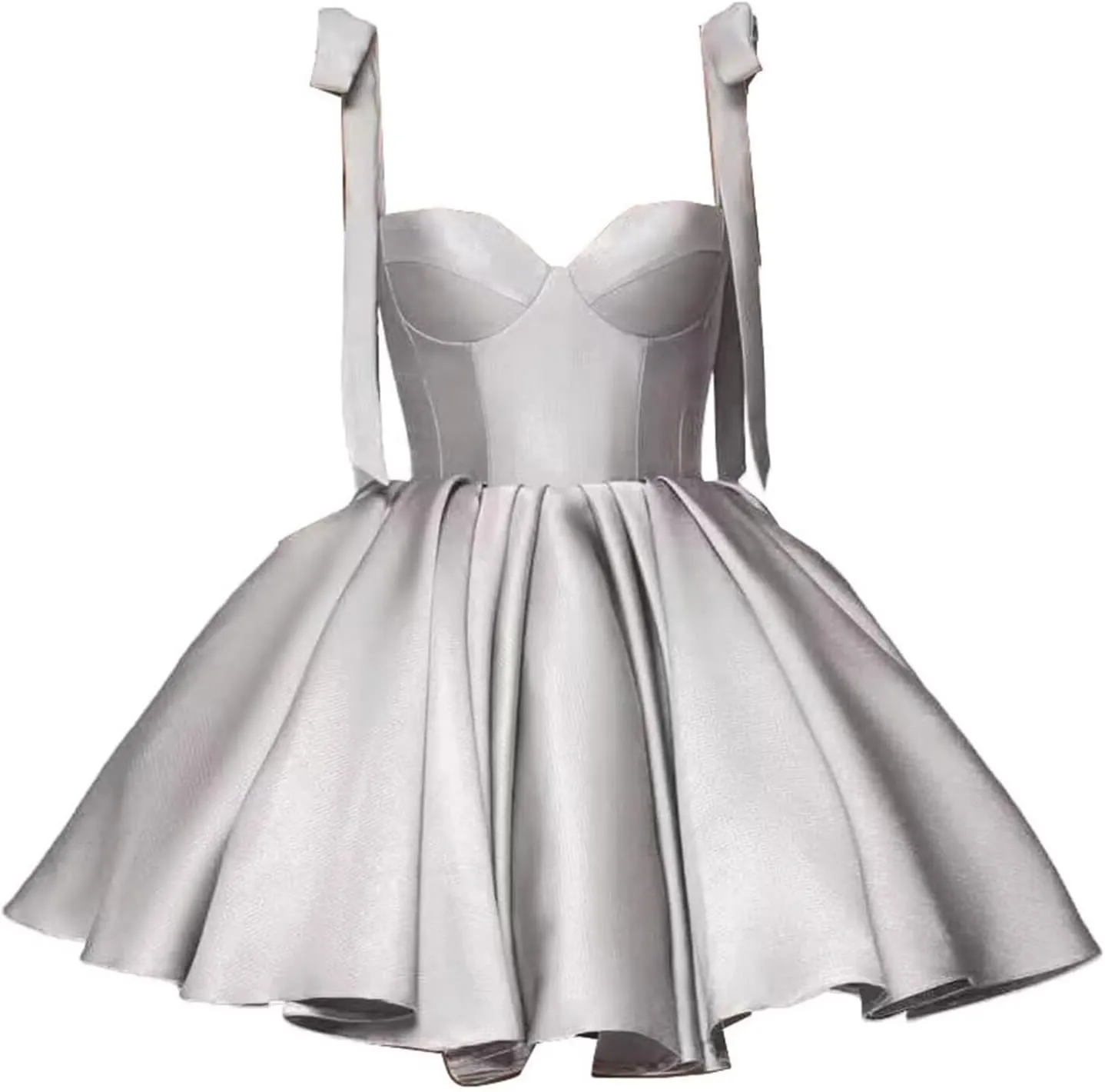 Off Shoulder Satin Homecoming Dress Short Prom Dresses for Teens 2025 Puffy HOCO Dress with Bow BD488