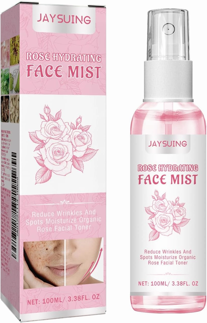 Organic Rose Water Facial Toner for Face，Hydrating, Anti-Aging, Oil Control with Witch Hazel & Hibiscus | Cruelty-Free, Dry & Oily Skin Treatment，3.38 FL OZ (1)