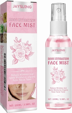 Organic Rose Water Facial Toner for Face，Hydrating, Anti-Aging, Oil Control with Witch Hazel & Hibiscus | Cruelty-Free, Dry & Oily Skin Treatment，3.38 FL OZ (1)