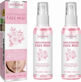 Organic Rose Water Facial Toner for Face，Hydrating, Anti-Aging, Oil Control with Witch Hazel & Hibiscus | Cruelty-Free, Dry & Oily Skin Treatment，3.38 FL OZ (2)