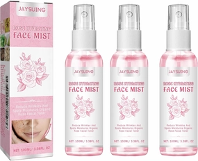 Organic Rose Water Facial Toner for Face，Hydrating, Anti-Aging, Oil Control with Witch Hazel & Hibiscus | Cruelty-Free, Dry & Oily Skin Treatment，3.38 FL OZ (3)