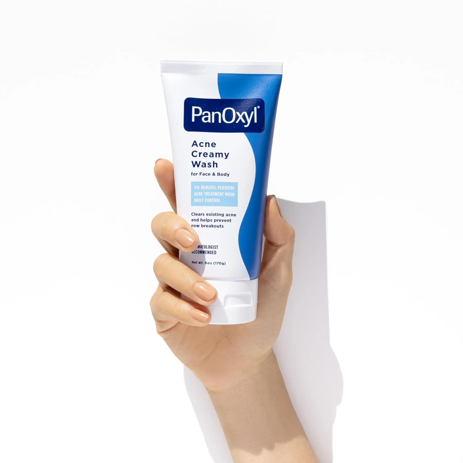 PanOxyl Acne Creamy Wash for Face & Body, 4% Benzoyl Peroxide Acne Treatment Wash Daily Control, 6 oz (Pack of 3)