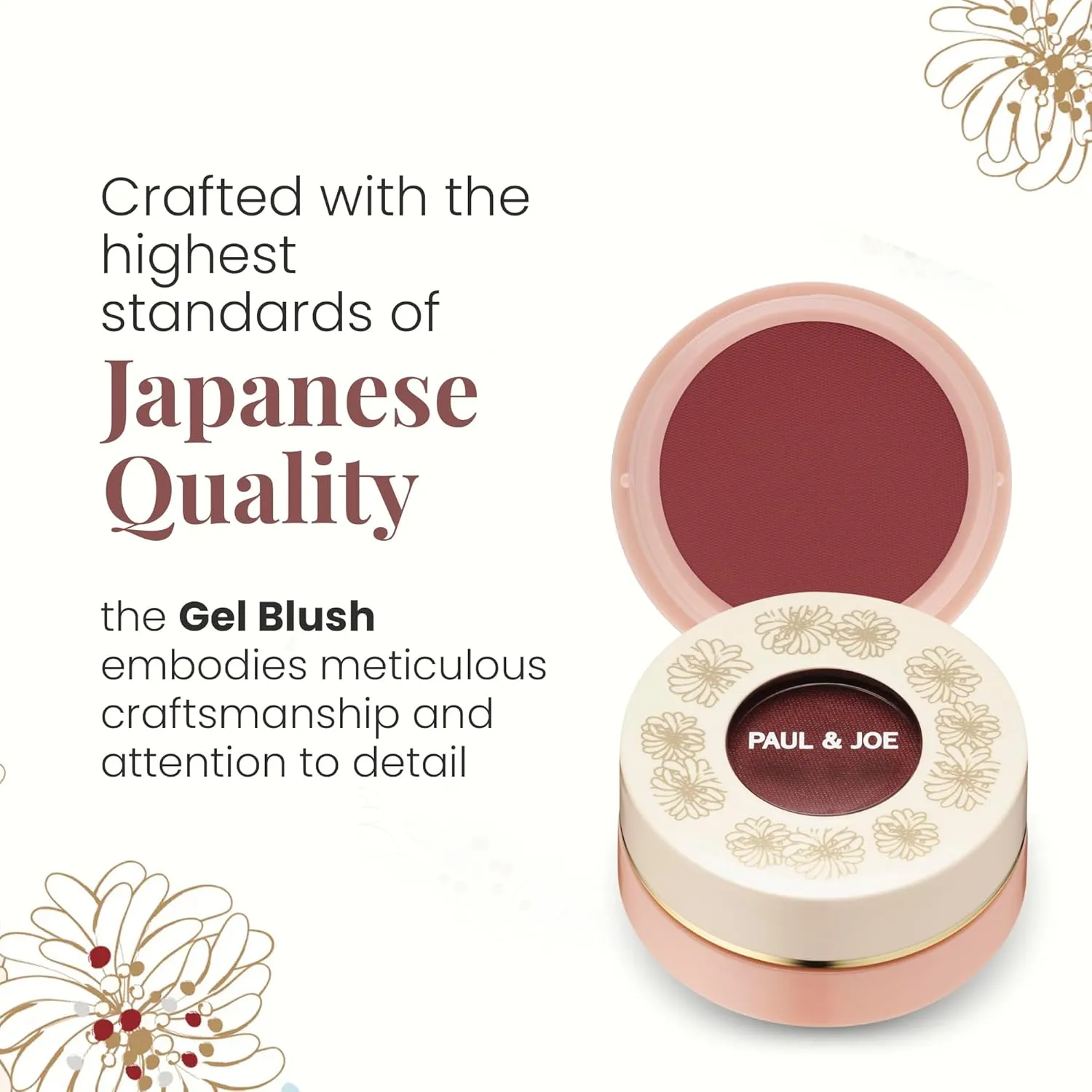 Paul & Joe Gel Blush, Bright and Buildable Blush Makeup, Water-Based Gel Makeup Blush with Hydrating Oils for Dewy, Radiant Finish, Garnet and Wine Red Cheek Tint, 05 Sommeliere, 0.71 oz