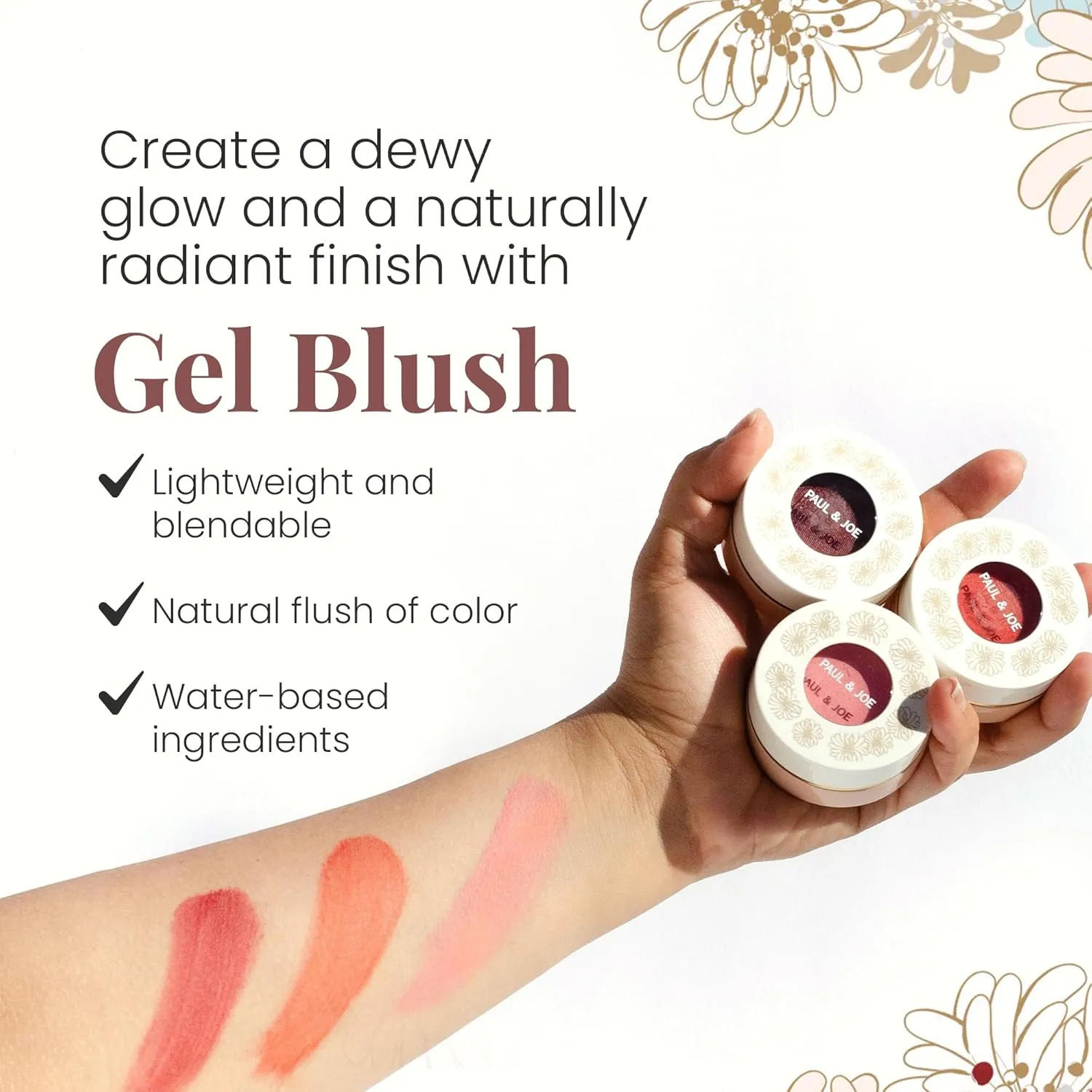 Paul & Joe Gel Blush, Bright and Buildable Blush Makeup, Water-Based Gel Makeup Blush with Hydrating Oils for Dewy, Radiant Finish, Pink Rose Cheek Tint, 04 Raspberry Coulis, 0.71 oz