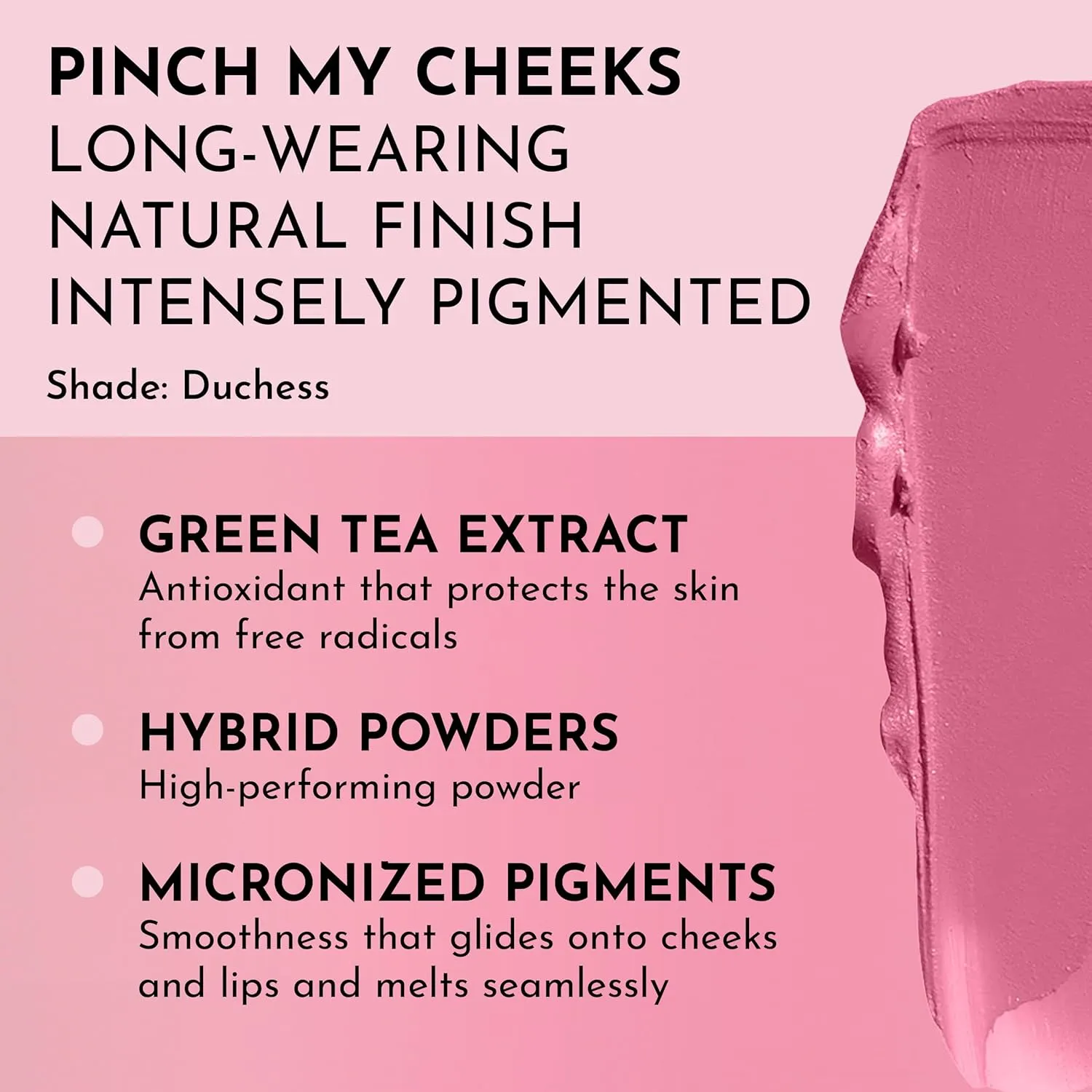 Pinch My Cheeks Soft-Blur Cream Blush - Duchess - Premium Blush with Natural Ingredients to Re-Energize and Protect the Skin While Imparting a Soft, Cloudy Finish - 0.18 oz